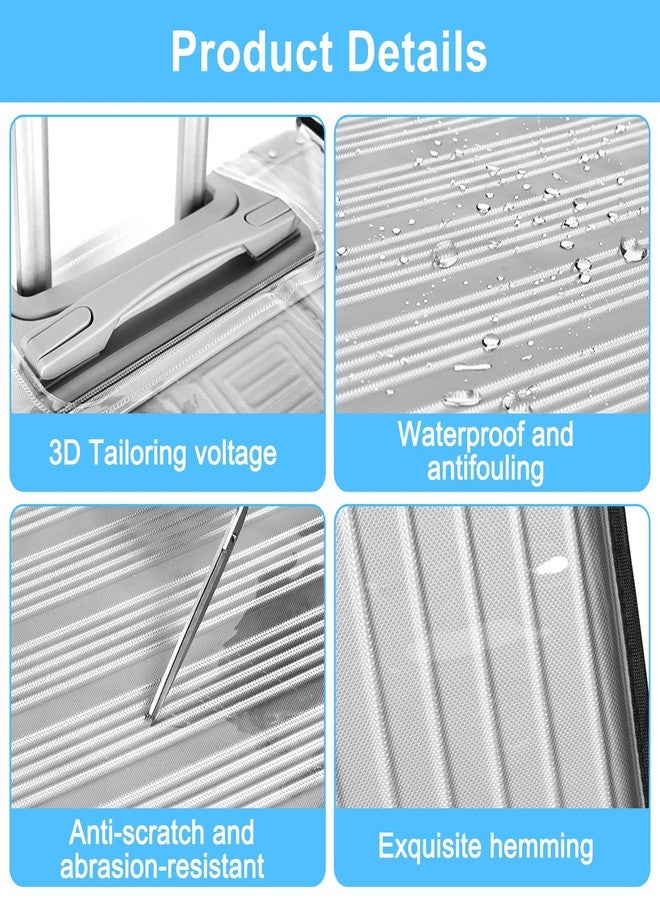 Abizarch 3 Pcs Clear Luggage Cover Protector, 20" 24" 28" PVC Suitcase Covers for Suitcase Waterproof Dustproof Anti-scratch Travel Suitcase Covers Case for Wheeled Luggage(Black edge,20+24+28 inches) - Image 5